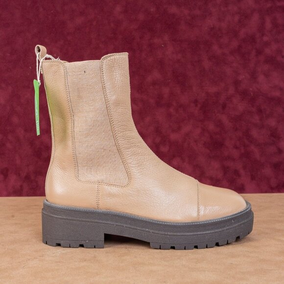 Sam Edelman Wmn Wellington Sesame Leather Festival Chelsea Platform Boots sz 10 - Picture 4 of 9